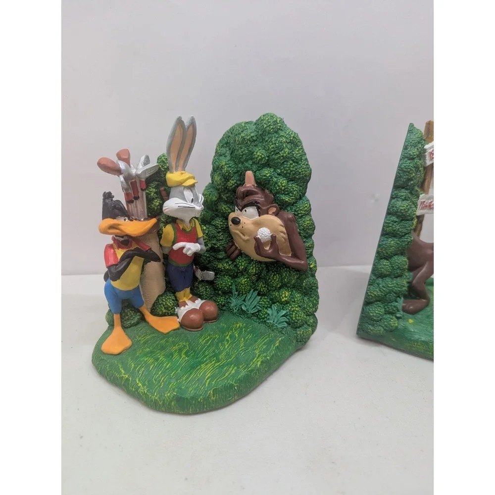 Looney Tunes Golf Bookends Figi graphics 1994 Taz, Bugs Bunny, Daffy Duck *READ!
